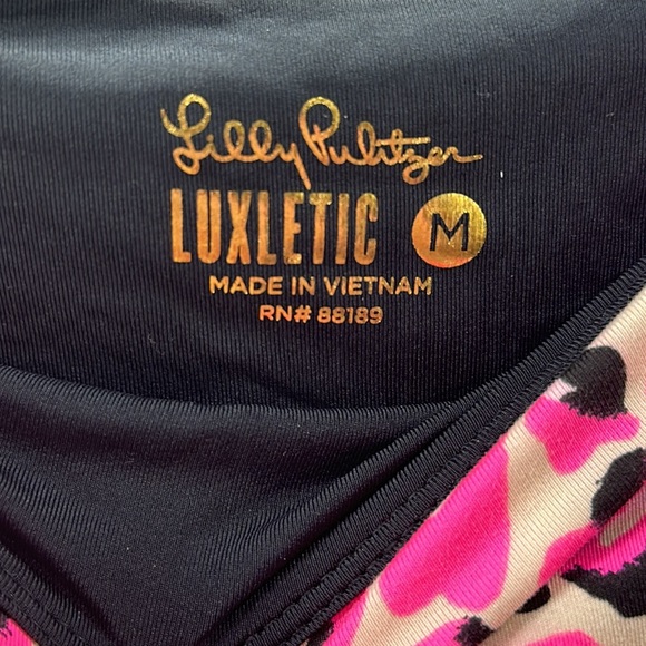 Lilly Pulitzer Luxletic Weekender High Rise Leggings Pink Topaz Medium - Picture 3 of 11